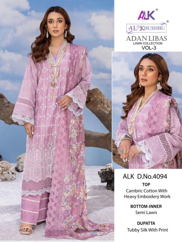 Alk Khushbu Adan Libas Vol 3 Designer Pakistani Suit Collection